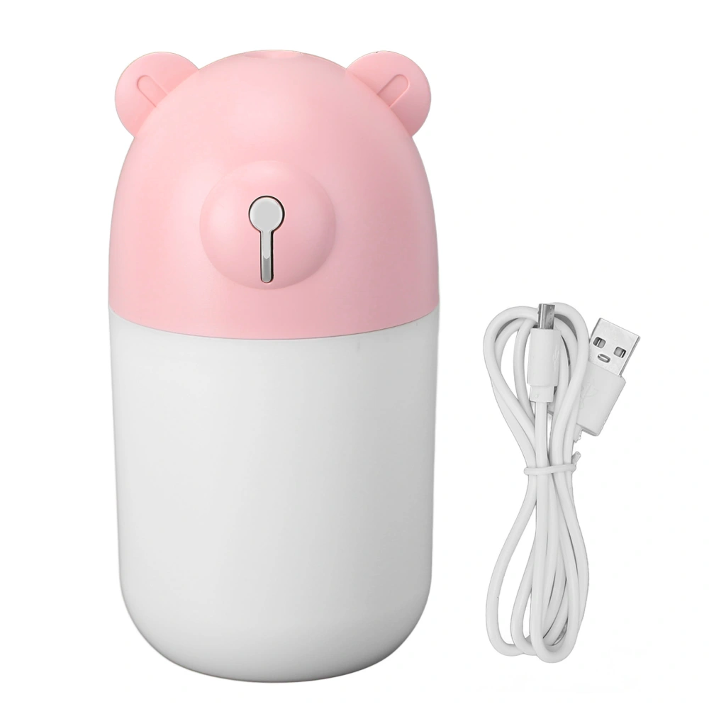 USB Air Humidifier with Colorful Night Light 280ml Capacity Aromatherapy Diffuser for Car Bedroom Office Pink