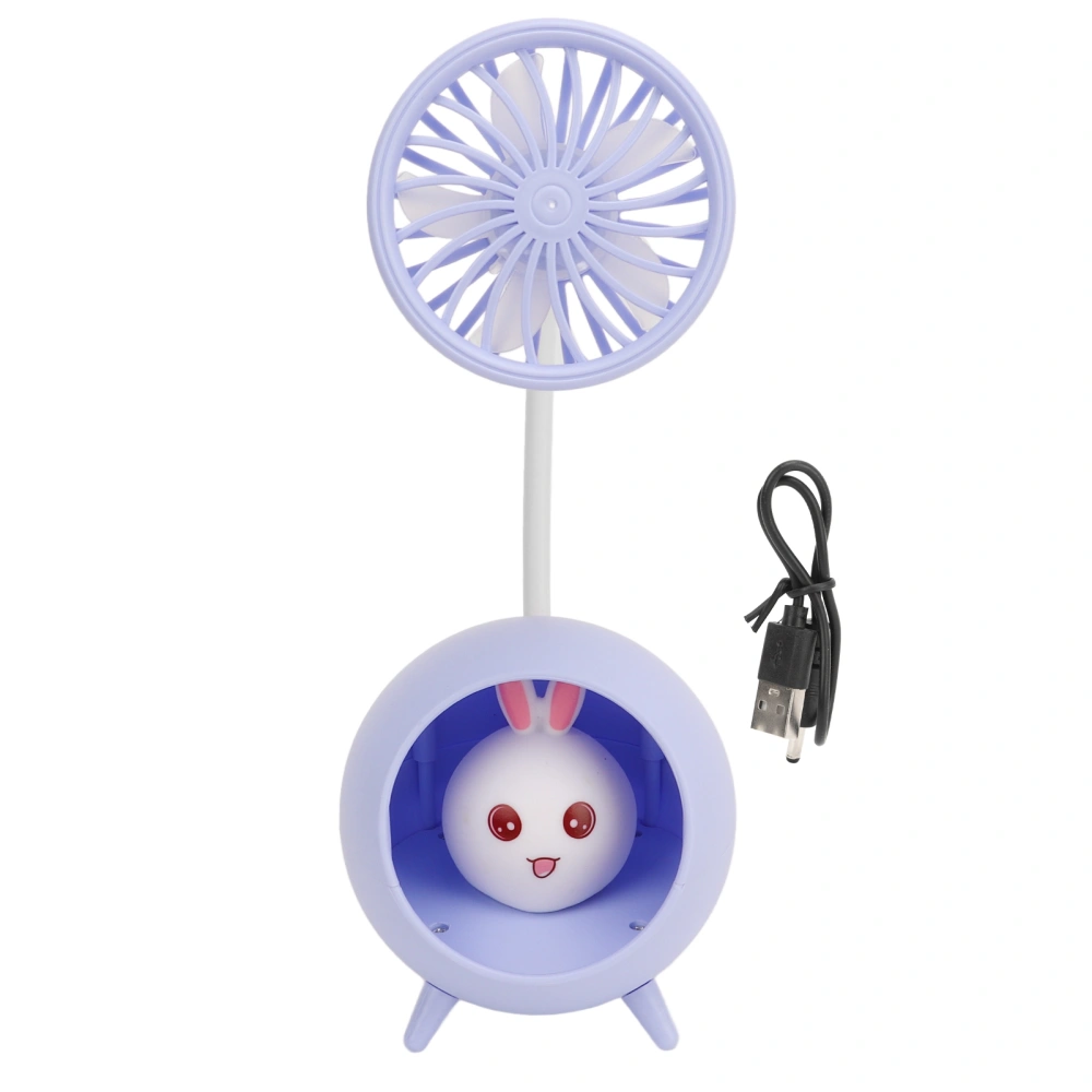 Desk Lamp With Fan Cute Look LED Mini Table Light Home Office Travel Eye Protective Night Lamp