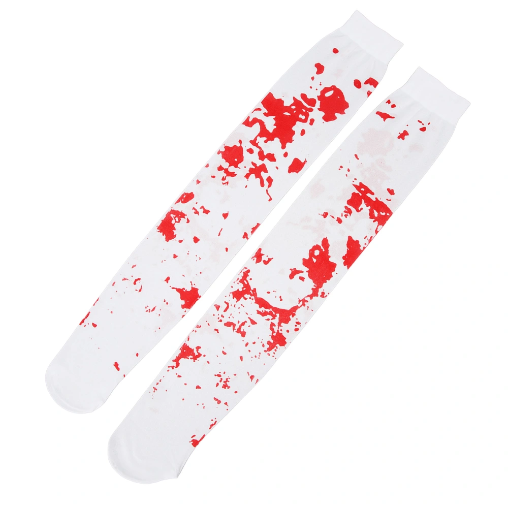 1 Pair Blood Stockings Realistic Bloody Stained High Long Over Knee Socks for Halloween Cosplay Costume