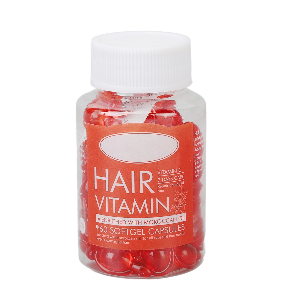 60pcs Hair Care Capsules Improve Dryness Moisturizing Nourishing Frizz Hair Repair Essential Oil Red