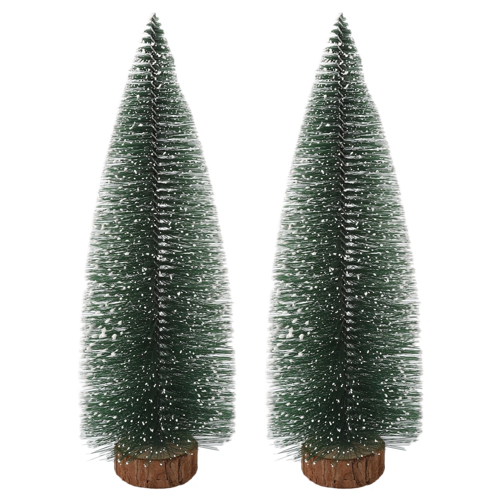 2Pcs Mini Christmas Tree Christmas Scene Decoration Home Desktop Window Display Pine Christmas Tree Ornament