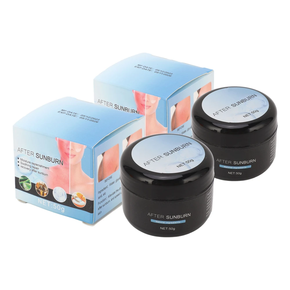 50g After Sun Cream Hydrating Moisturizing Calming Skin Restoration Sun Burning Cream for Dry Damaged Skin