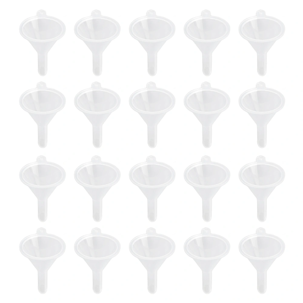 20pcs Mini Funnel Set Clear Plastic Funnels for Perfume Essential Oil Sand Art Laboratory Bottle