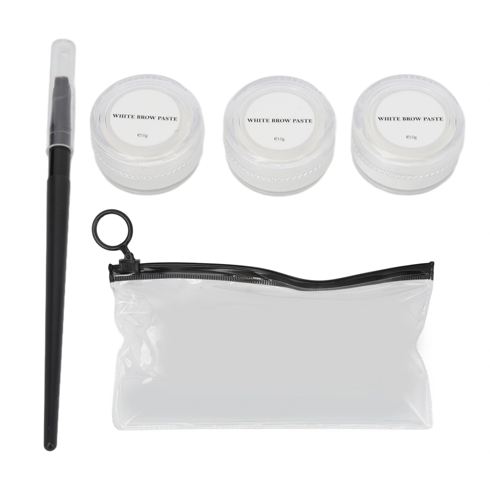 3PCS Eyebrow Mapping Paste Kit with Brush Washable Clear Lines Microblading Brow Paste 30g