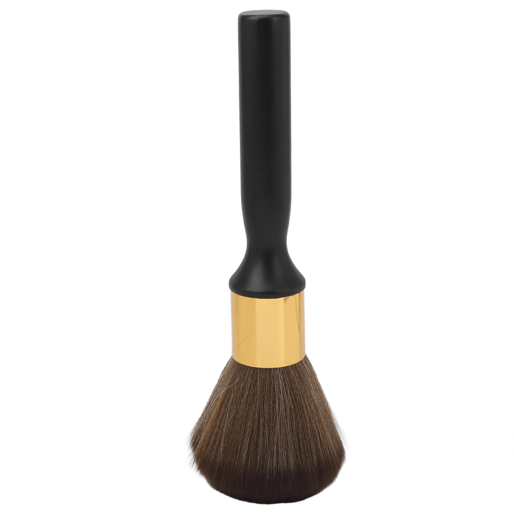 Broken Hair Sweep Brush Long Wooden Handle Soft Nylon Bristles Neck Duster Brush for Salon Barber