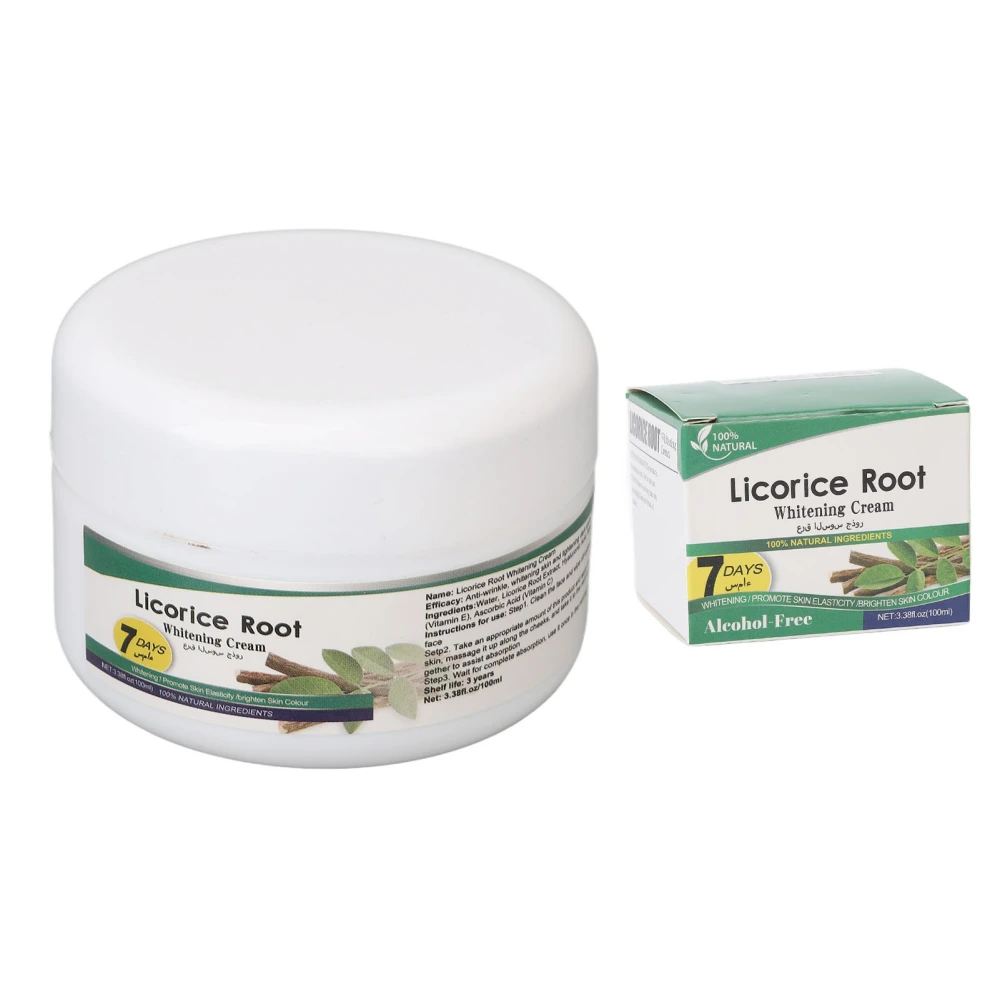 Licorice Root Skin Whiten Cream Wrinkles Removal Reduce Dark Spots Skin Brightening Cream 100ml