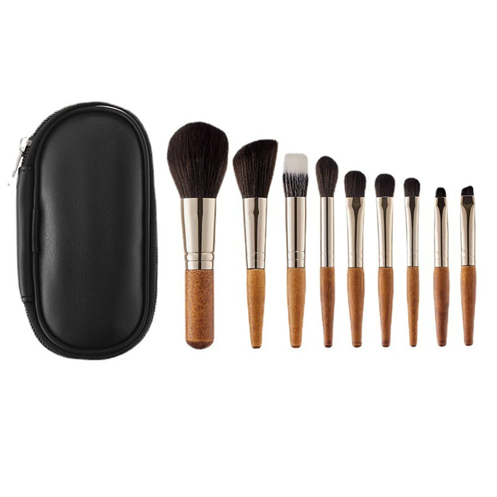 9Pcs Makeup Brush Comfortable Grip Feel Cosmetic Loose Powder Shading Powder Contour Brush