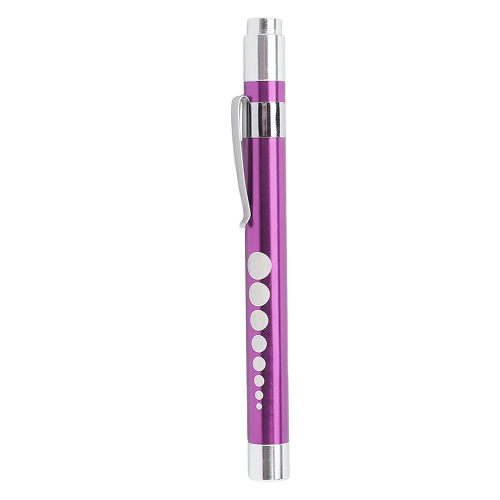 LED Penlight White Lighting Concave Head Aluminum Alloy Medical Pen Light for Throat Purple