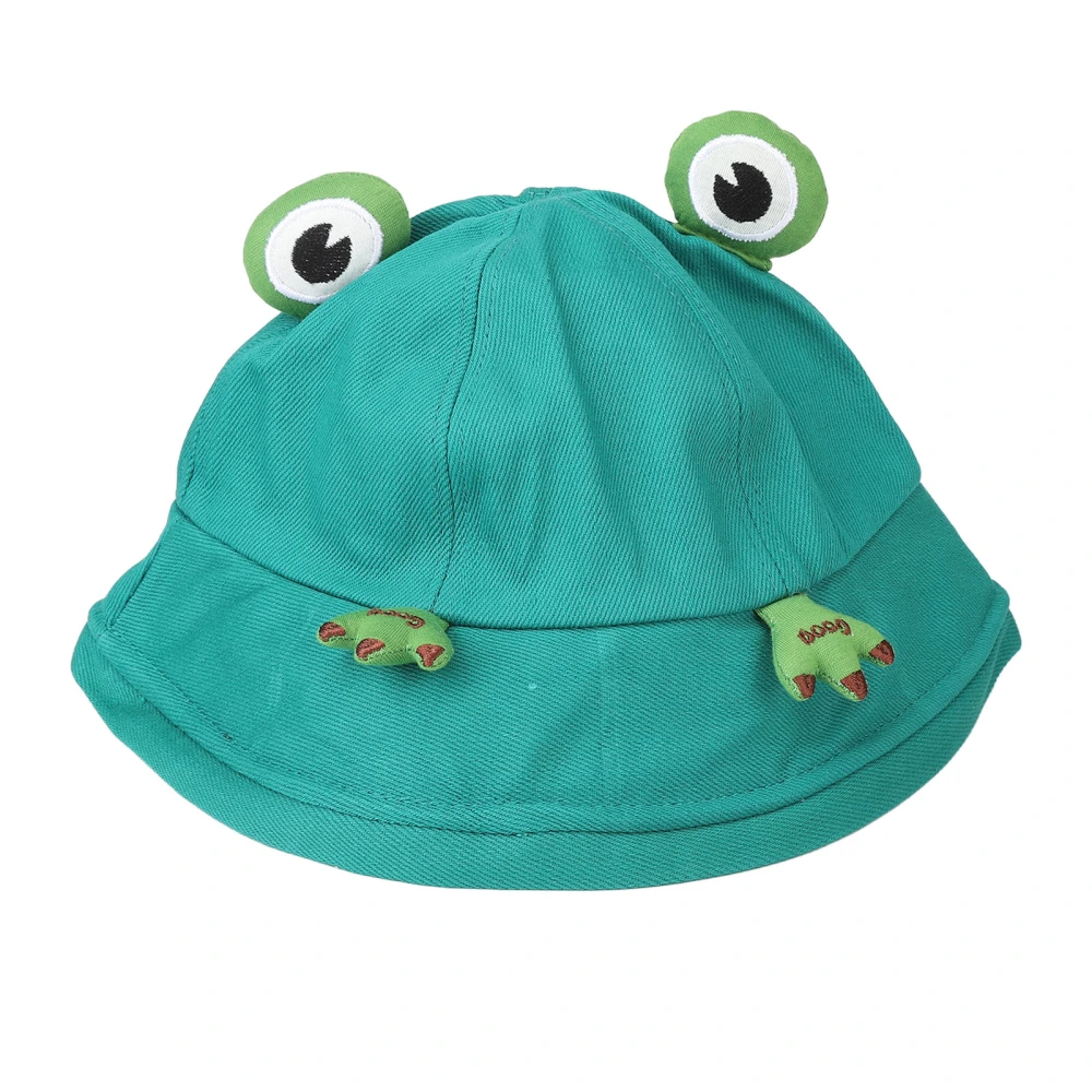 Cotton Bucket Hat Unisex Trendy UV Protection Wide Brim Animal Shape Adjustable Summer Beach Hat Green