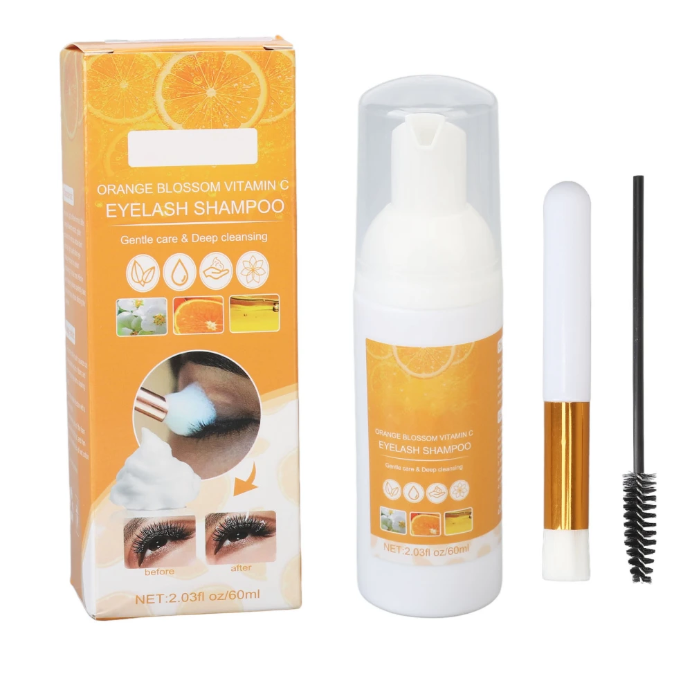 60ml Eyelash Extension Shampoo Soft Foam Slip Proof Moisturizing Mild Lash Cleanser Shampoo