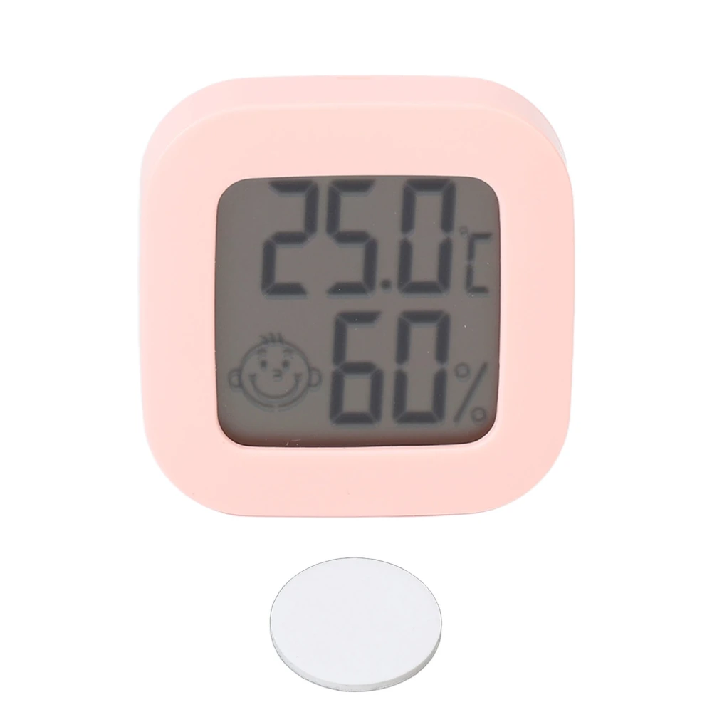 Pink Electronic Temperature Humidity Meter Gauge Monitor with Double Sided Tape Small Thermometer Hygrometer