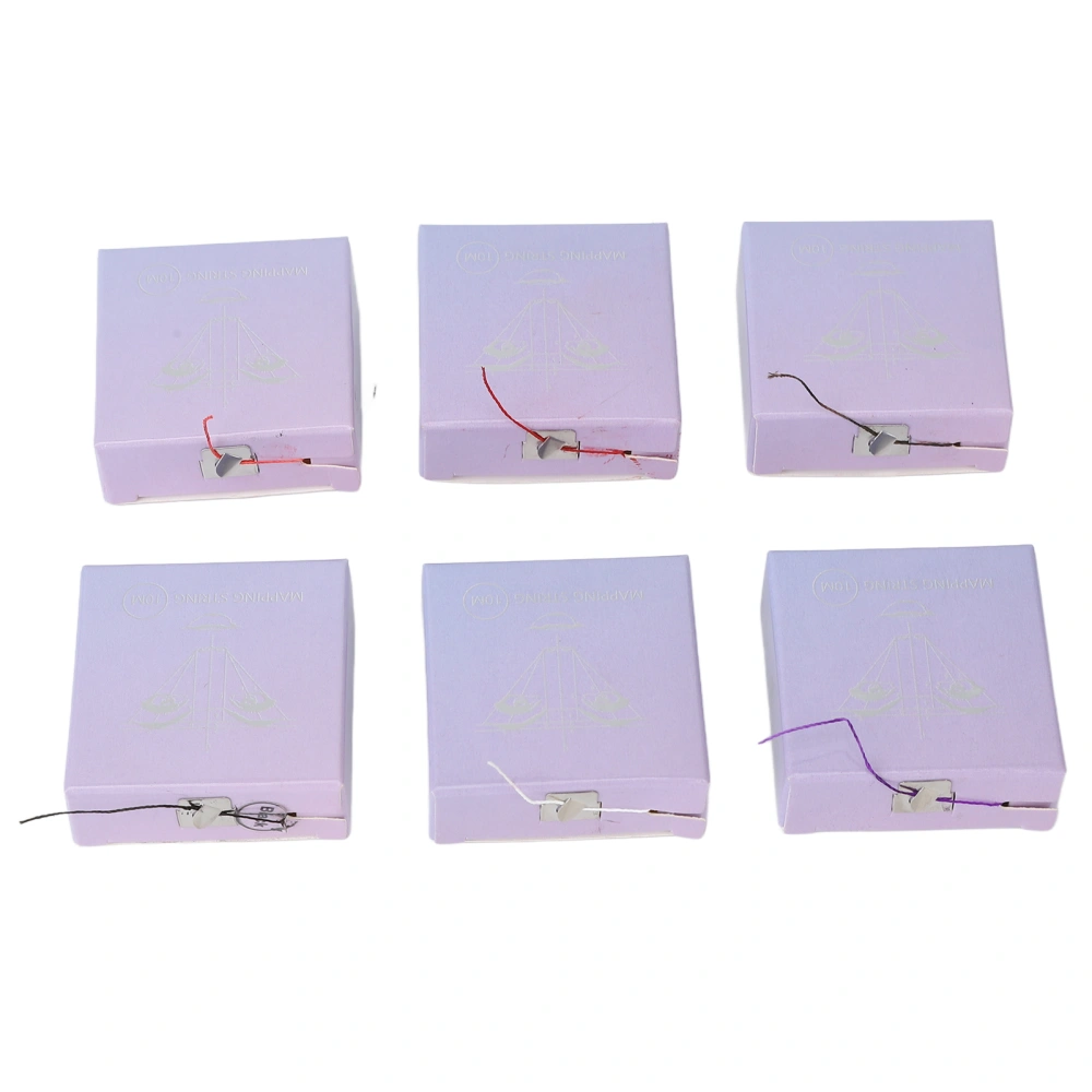 6PCS Brow Mapping String 10m Pre Inked Mapping String for Permanent Makeup and Microblading Supplies