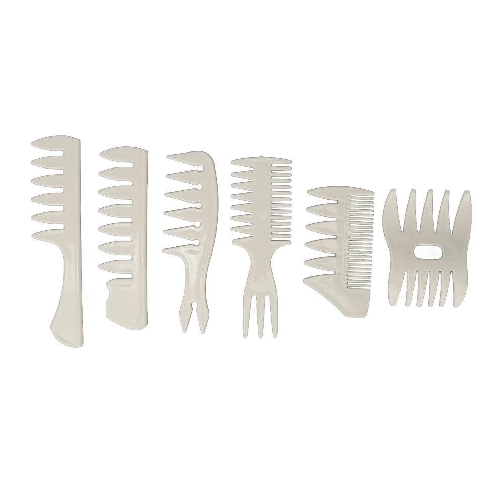 6pcs Men Hair Styling Comb Set Double Sided Wide Rounded Teeth Hair Grooming Combs for Salon Home