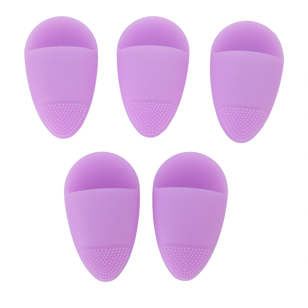 5pcs Silicone Face Scrubber Sleeve Portable Exfoliation Soften Skin Facial Cleansing Finger Brush