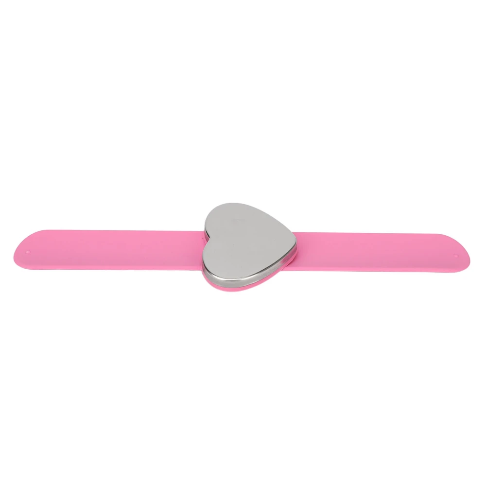 Magnetic Palette Bracelet Heart Shape Silicone Ring Slap Bracelet for Beauty Salon Pink