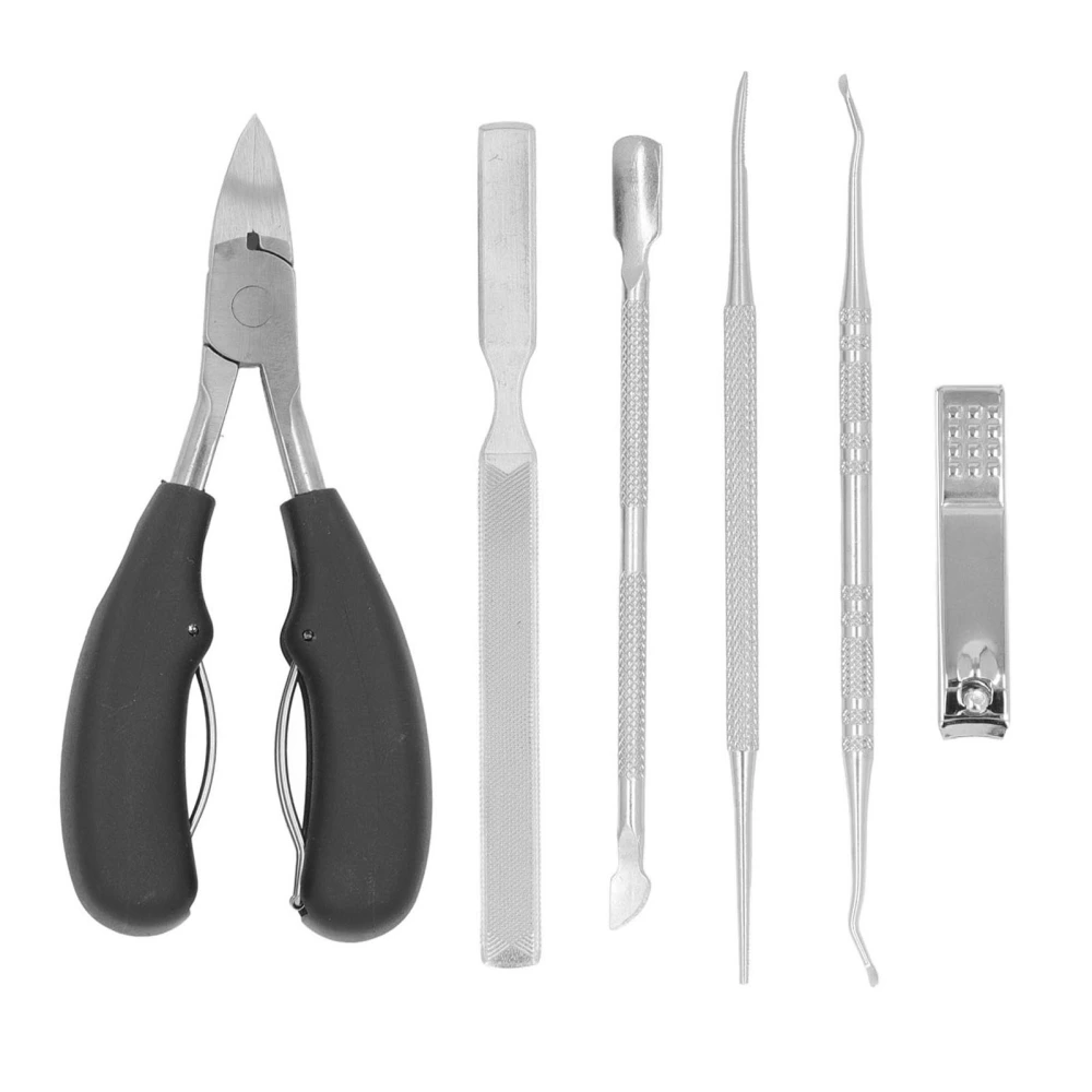 6pcs Toenail Clipper Kit Heavy Duty Nail Clippers Stainless Steel Pedicure Kit for Ingrown Thick Nails