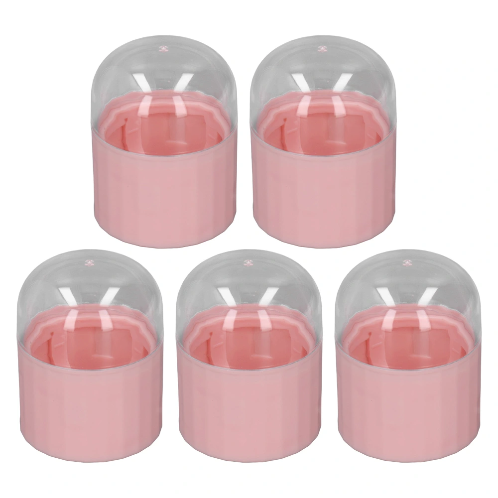 5 Sets Makeup Sponge Storage Box Dustproof Breathable Beauty Makeup Blender Case with Holder Pink