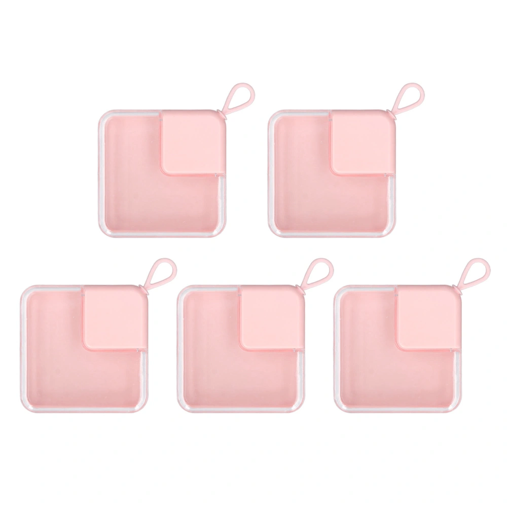 5pcs Pink Clear Storage Box Portable Clear Small Plastic Container for Earrings Jewelry