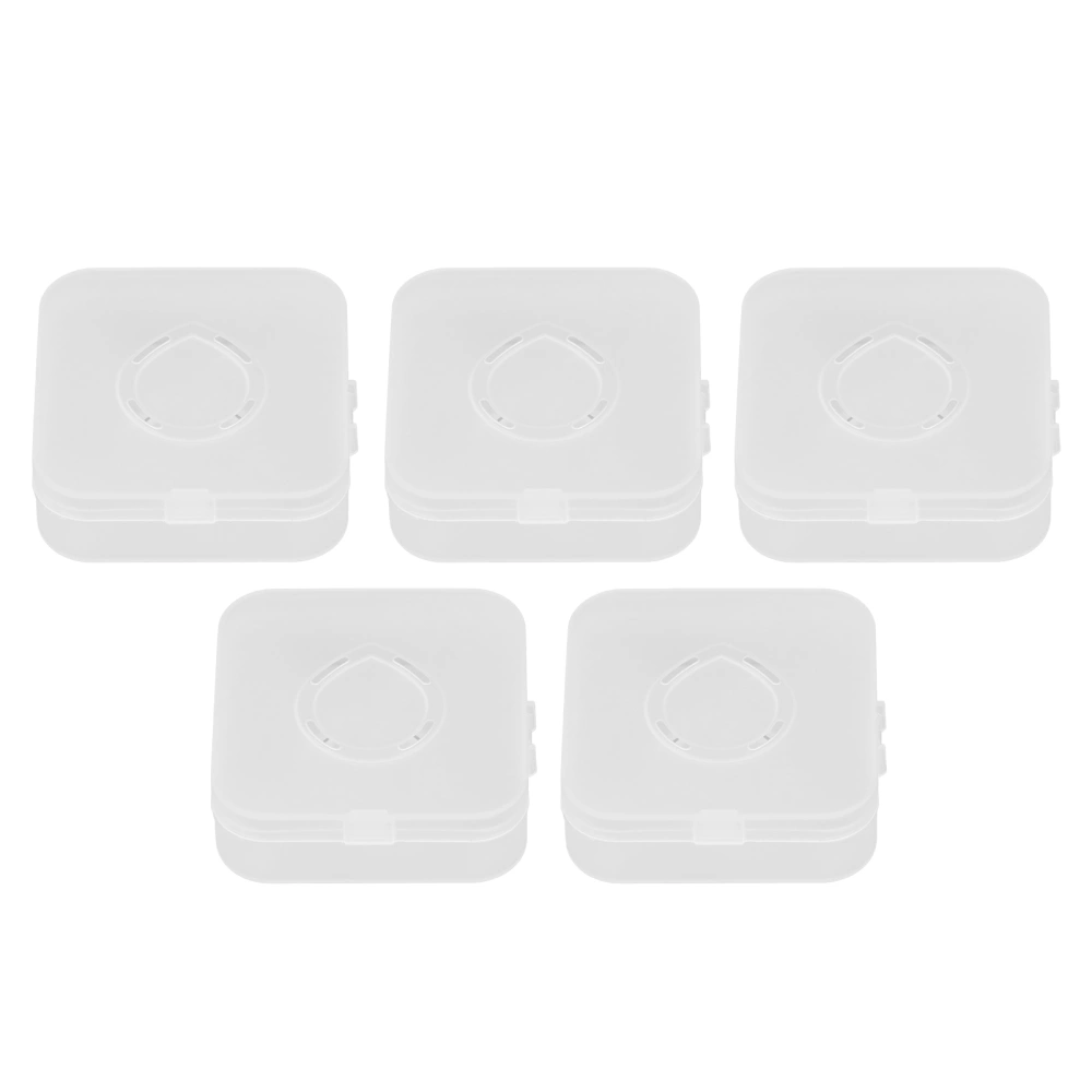 5pcs Powder Puff Storage Box Holder Transparent White Breathable Dustproof Makeup Puff Container Case