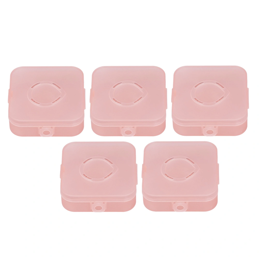 5pcs Transparent Pink Makeup Puff Storage Case Portable Dustproof Breathable Powder Puff Container Holder