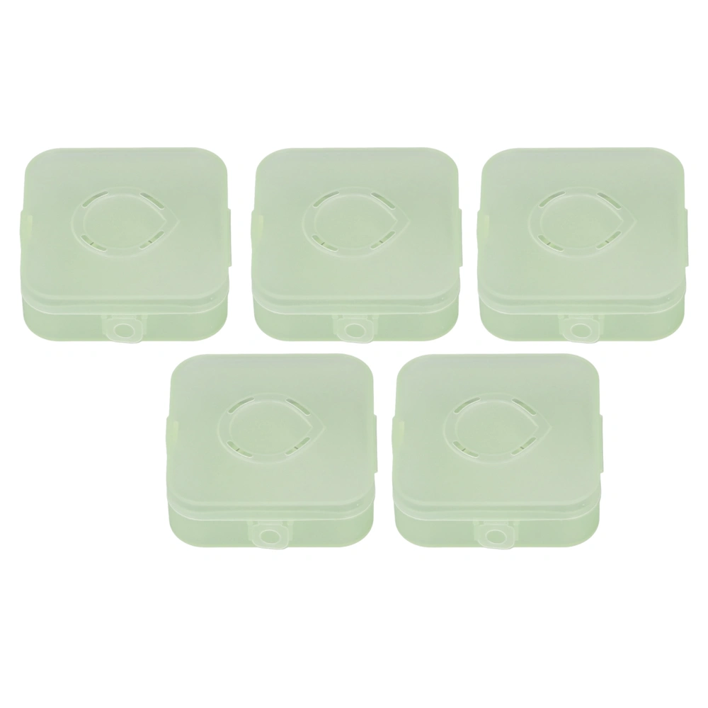 5Pcs Transparent Green Powder Puff Sponge Storage Box Container Makeup Air Cushion Case for Necklace Jewelry