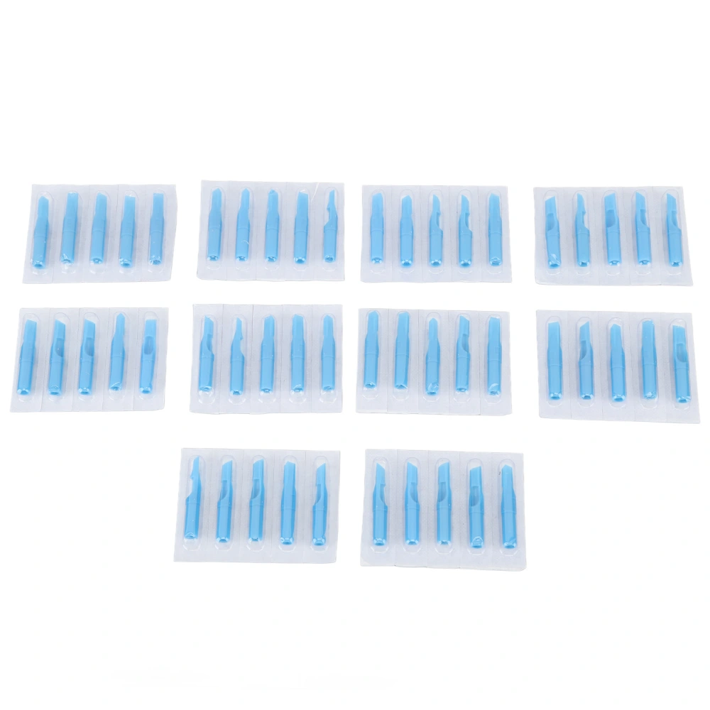 50pcs Disposable Tattoo Tips Professional Plastic Needle Tips Blue Tattoo Accessories 15FT