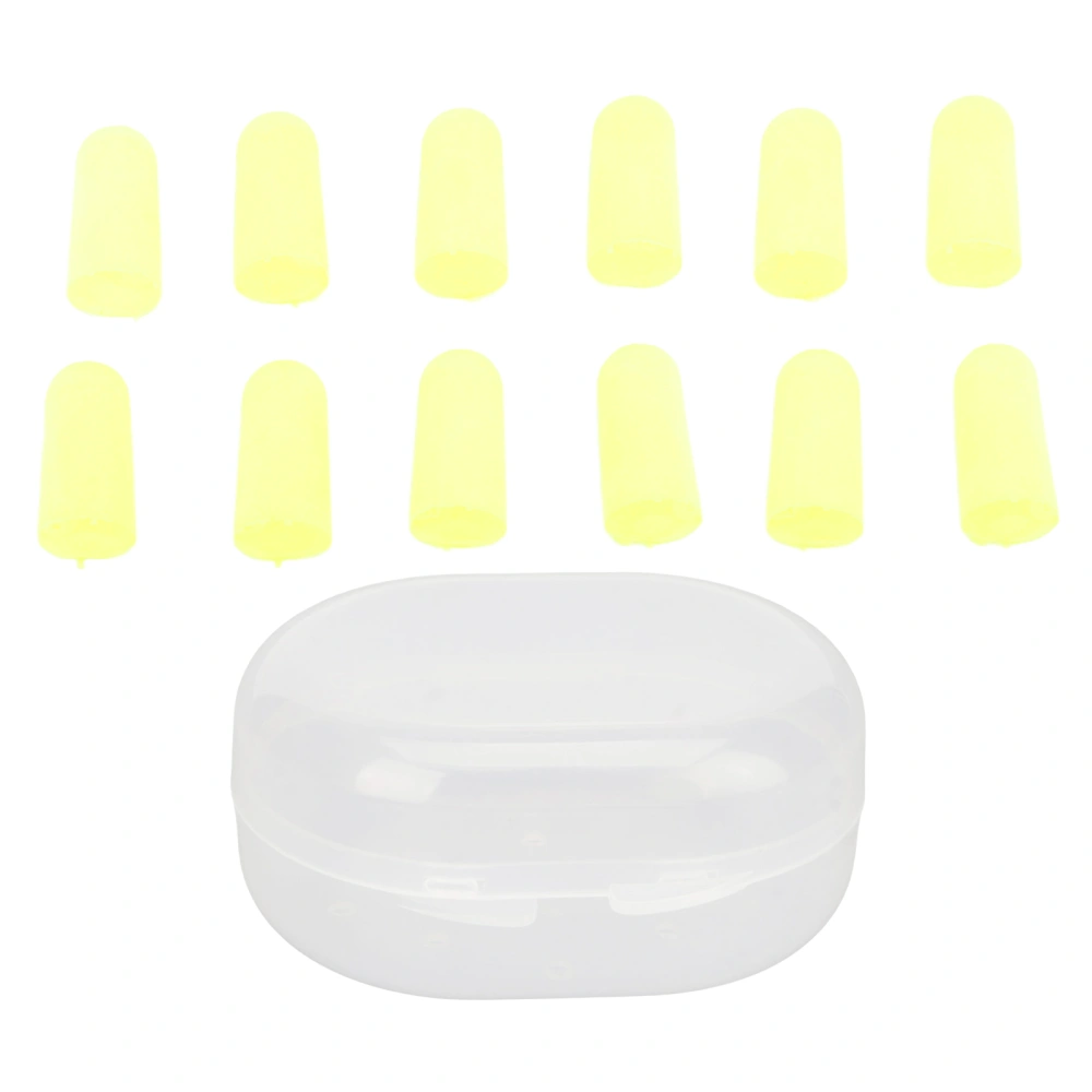 12pcs Foam Earplugs Yellow Soundproof Effective 36dB Noise Reduction Soft Foam Ear Plugs