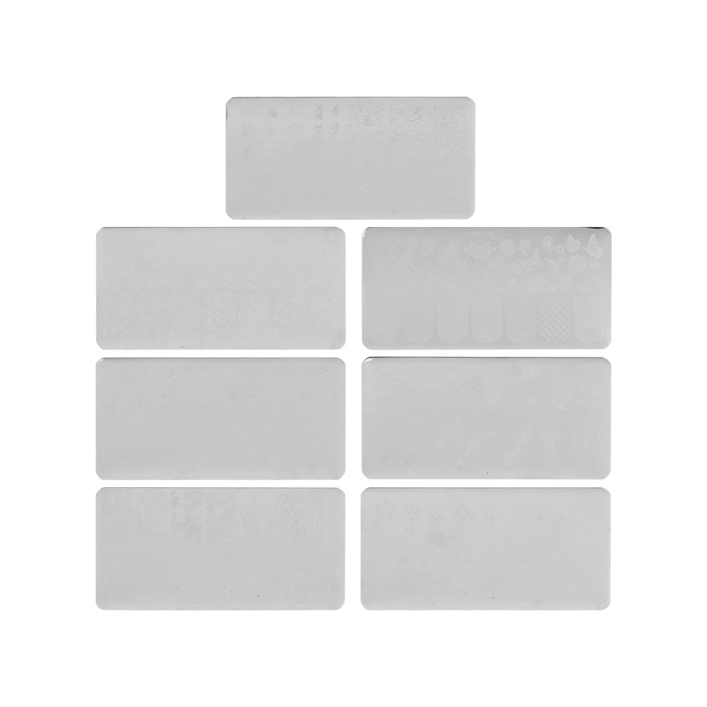 7pcs Nail Stamping Plate Women Nail Art Templates Nail Multi Image Stamp Plates for DIY Nail Tools