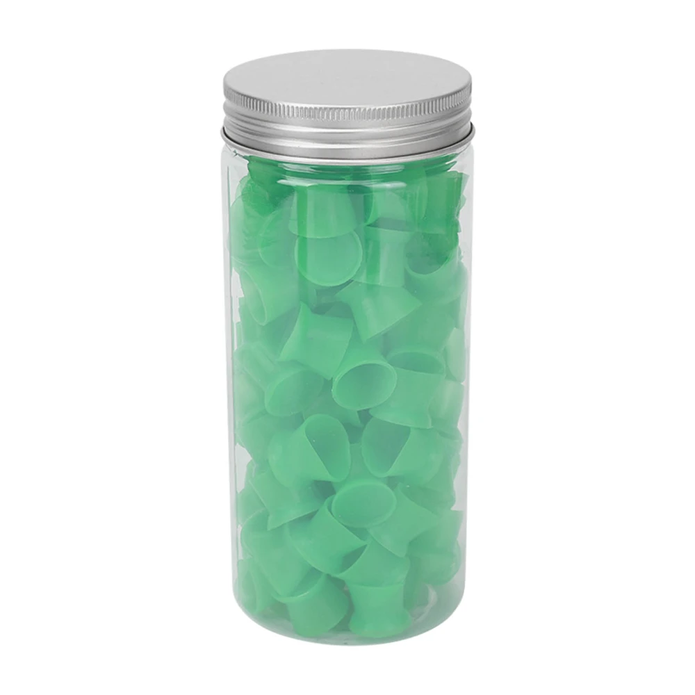 100 Pcs Tattoo Ink Cups Silicone Soft Disposable Tattoo Pigment Cups Makeup Container Tattoo Supplies Green