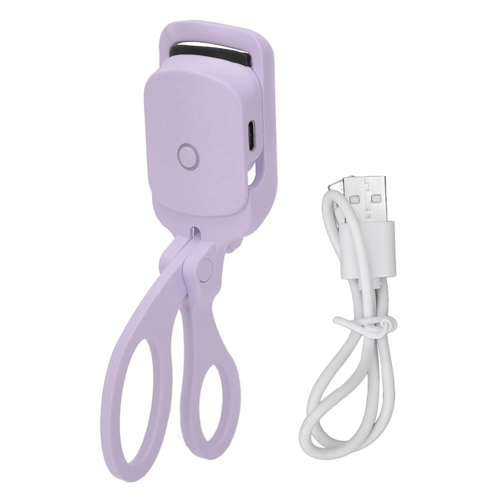 Heated Eyelash Curler 2 Gears Electric Eye Lash Curler Small Portable Handheld Type C Rechargeable Eyelash Curler Purple