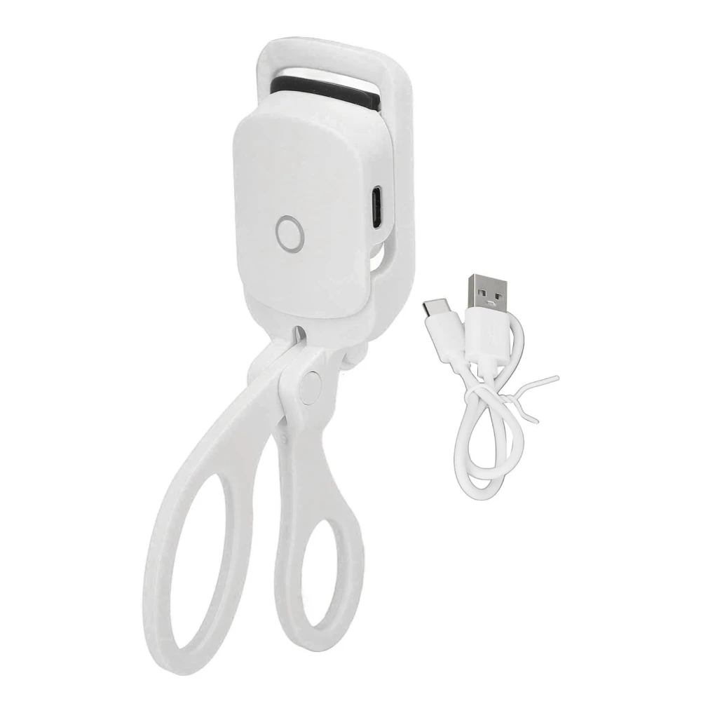 Electric Eyelash Curler 2 Temperature Gears Long Lasting Curved Silicone Lash Curling Device White