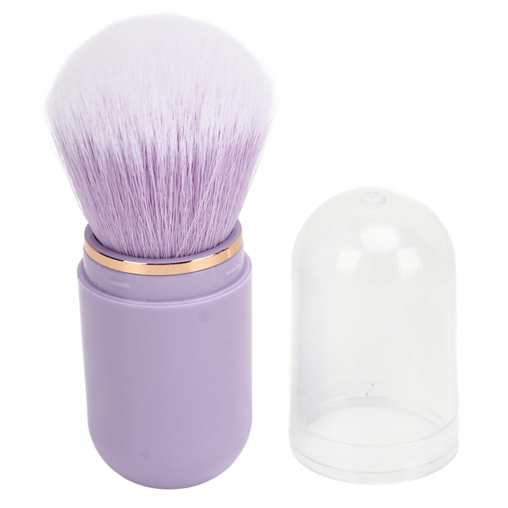 Nail Dust Brush Capsule Shape Portable Retractable Artificial Fiber Nail Powder Brush for Blusher Purple