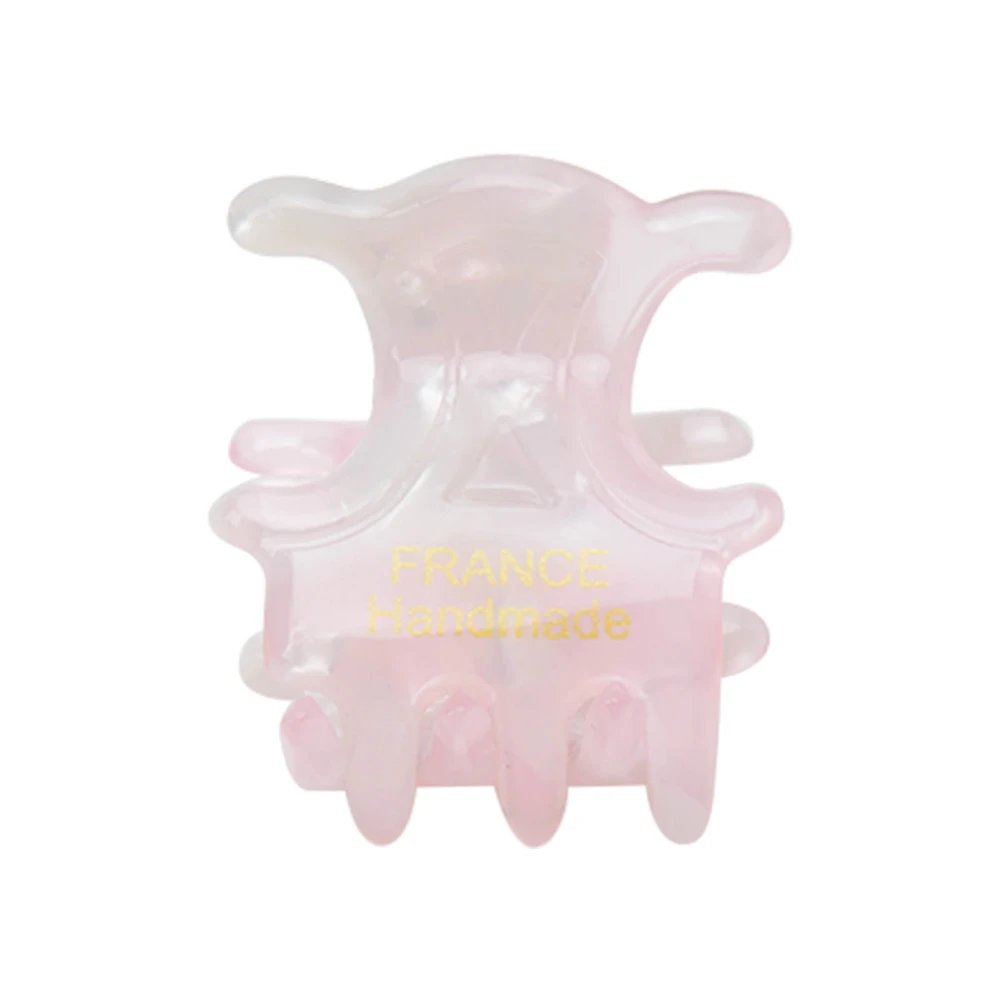 Small Hair Claw Clip Lightweight Mini Size Strong Hold Glossy Tiny Claw Clip for Women Light Pink