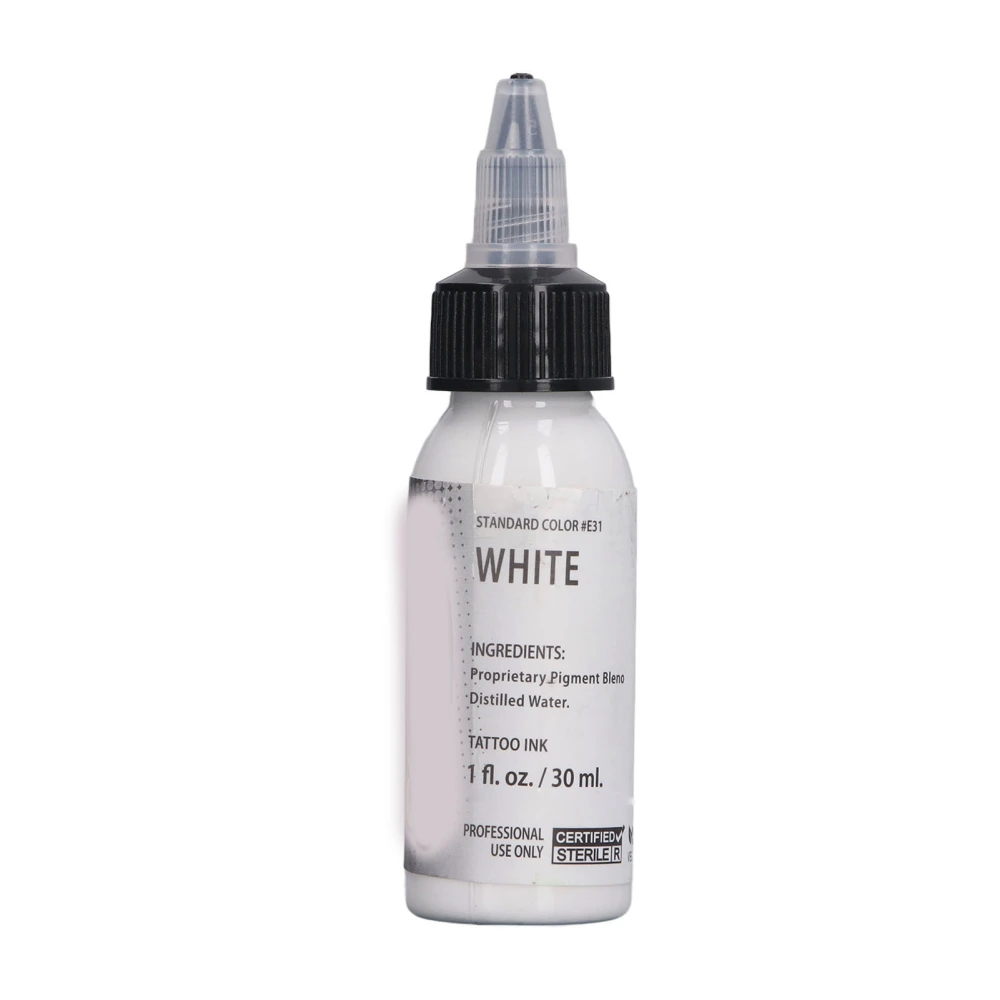 Tattoo Practice Ink High Color Saturation Prevent Fading Tattoo Practice Pigment for Beginners 30ml WHITE