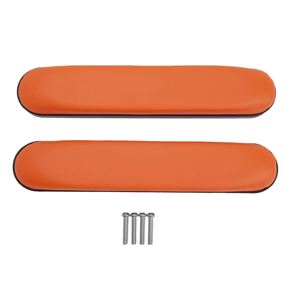 2pcs Wheelchair Arm Pads PU Leather Soft Comfortable Armrest Waterproof Armrest Cover Orange