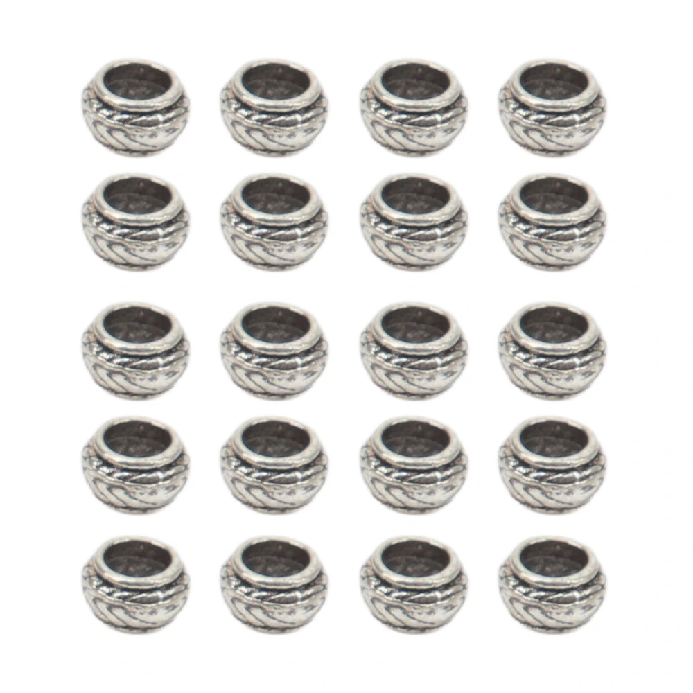 20 Pcs Dreadlocks Beads Alloy Stylish Hair Braiding Tube Beads DIY Beard Jewelry for Decoration