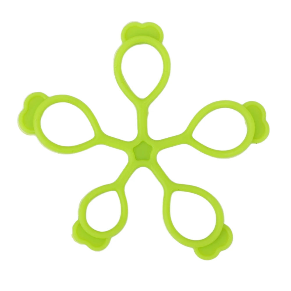 Silicone Finger Stretcher Flower Shape Springback Decompression Hand Grip Strengthener for Office Outdoors Green 8.8lb