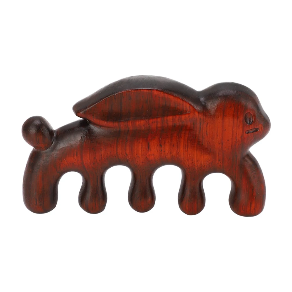 Wood Wide Tooth Hair Scalp Comb Bunny Shape Prevent Static Dredging Meridians Scalp Massage Comb