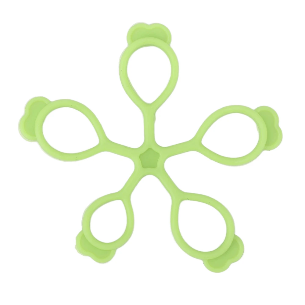 Silicone Finger Stretcher Flower Shape Springback Decompression Hand Grip Strengthener for Office Outdoors Light Green 6.6lb