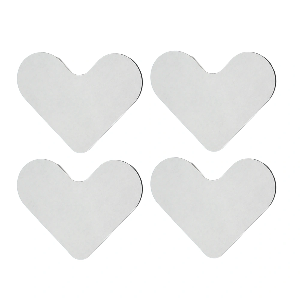 4pcs Black Heart Shaped Rug Sticker PU Washable Reusable Carpet Tape Pad for Laminate Marble Floor S