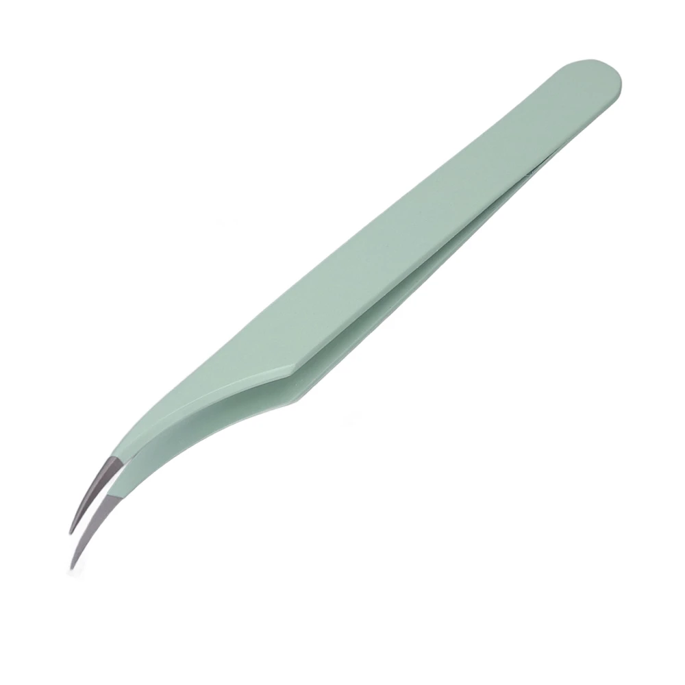 Curved Eyelash Extension Tweezers Salon Stainless Steel Ergonomic Precise Lash Tweezers for Separating