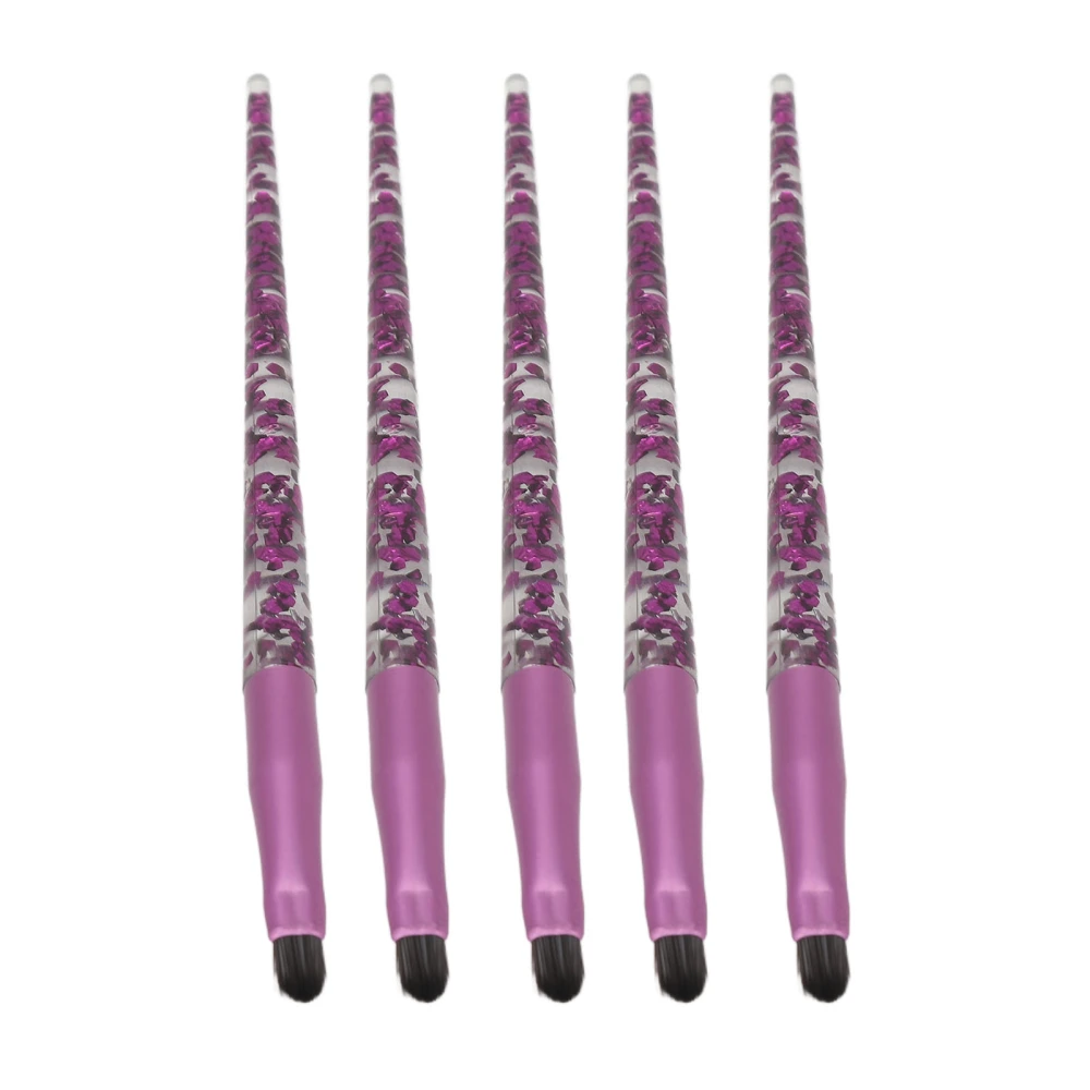 5pcs Lip Brush Glitter Handle Soft Hair Lip Makeup Brush Cosmetic Tool for Eyeshadow Foundation