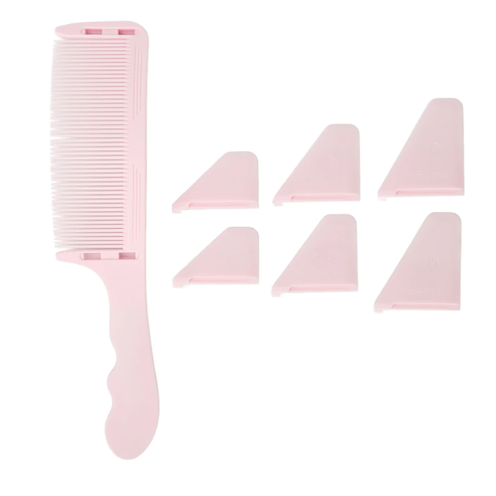 Curved Barber Clipper Comb Flat Top S Shape Professional Hairdressing Tool Haircut Comb Pink