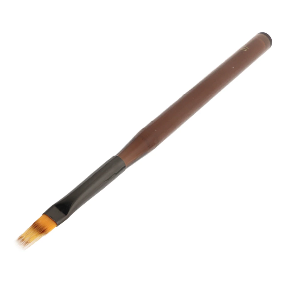 Nail Drawing Pen Nylon Flat Painting Nail Tool Fingernail Extension Gel Brush Brown Transparent Pen