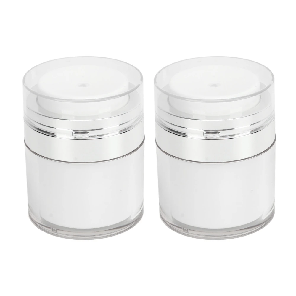 2pcs 30ml Clear Pump Jars Refillable Acrylic Round Empty Cosmetic Cream Jars for Skincare Face Moisturizer