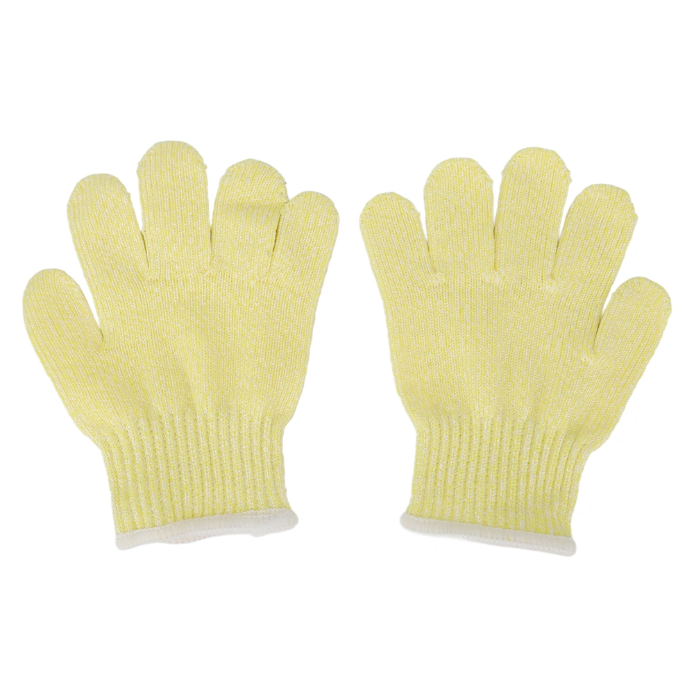 1 Pair Level 5 Cut Resistant Gloves Children Kid Protection Cutting Proof Gloves for Outdoor Gardening Yellow