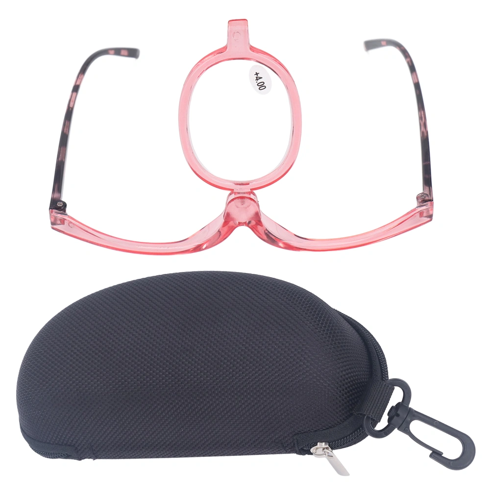 Magnifying Makeup Glasses Flip Down Scratch Resistant Lens Folding Cosmetic Reading Glasses for Women +4.00