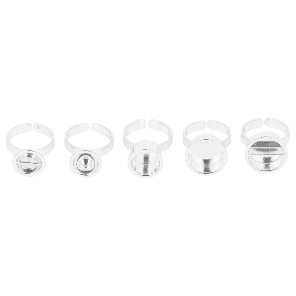 5pcs Eyebrow Tattoo Ink Ring Cup Stainless Steel Tattoo Pigment Eyelash Extension Glue Holder Ring Silver