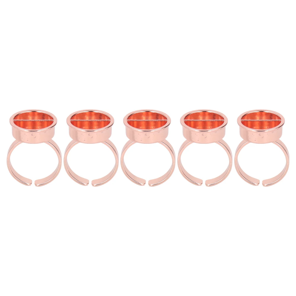 5pcs Microblading Ink Ring Cup Stainless Steel Tattoo Pigment Eyelash Extension Glue Holder Ring Rose Gold with Partition