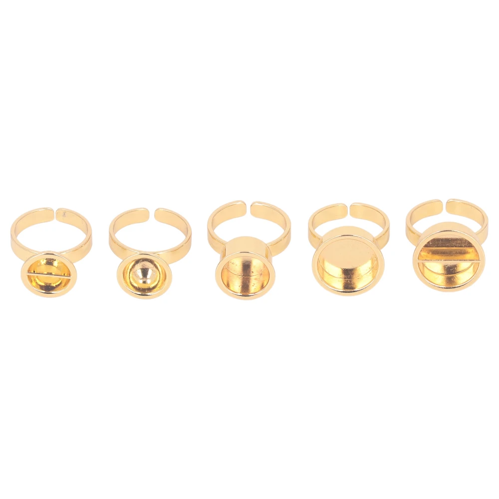 5pcs Stainless Steel Microblading Ink Ring Cup Tattoo Pigment Eyelash Extension Glue Holder Ring Gold